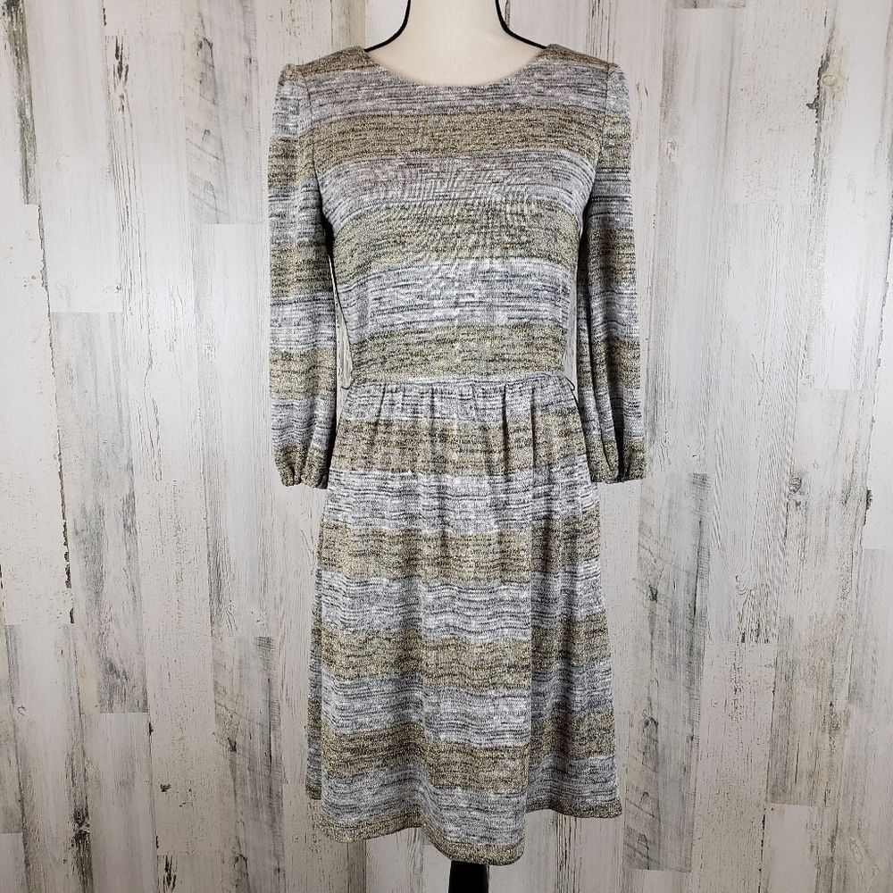 London Times Metallic Sweater Dress Sz 6